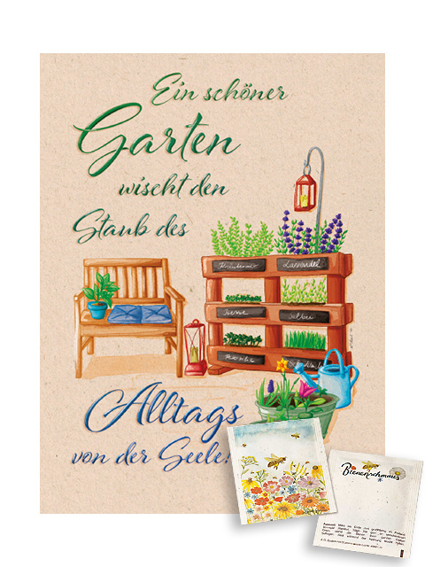 Saat-Gru?karte 'Ein sch?ner Garten wischt den Staub...'